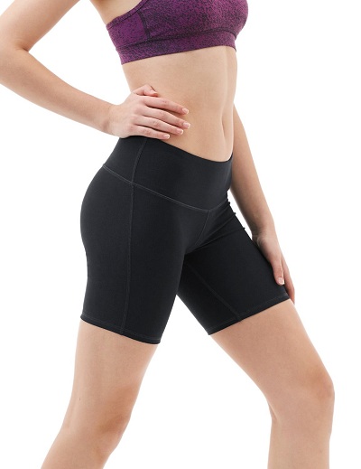 TSLA Workout Running 4 Way Stretch Athletic Non See-Through Yoga Shorts with Pockets