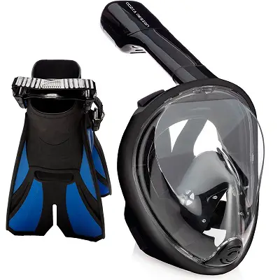 cozia design Snorkel Set with Full Face Snorkel Mask