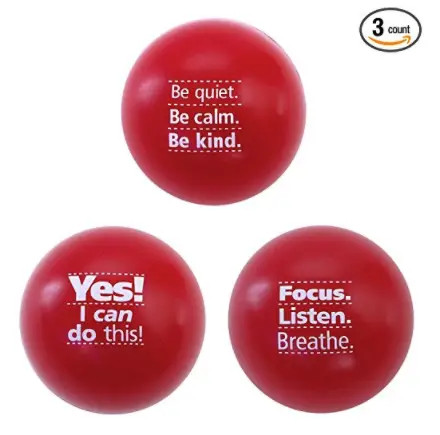 Motivational Stress Ball Assortment, 3 Pack, Teacher Peach Stress Relief Toys for Kids and Adults