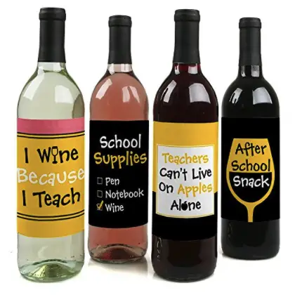 Teacher Appreciation Gift Wine Bottle Label Stickers