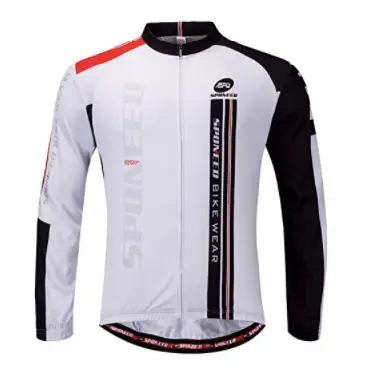 sponeed Men's Bicycle Shirts Long Sleeve Biker Jerseys Full Zipper Winter Cycling Gear Breathable