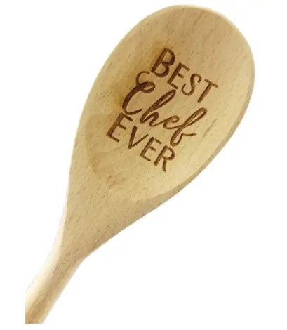 Engraved 14in Best Chef Ever Wood Spoon Gift (1 Spoon)