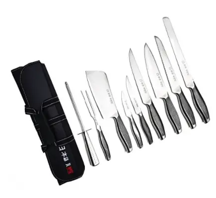 Ross Henery professional, 9 piece Japanese style , stainless steel chefs knife set in carry case