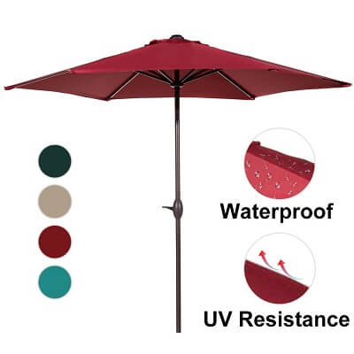 Abba Patio Outdoor Patio 9-Feet Aluminum Market Table Umbrella