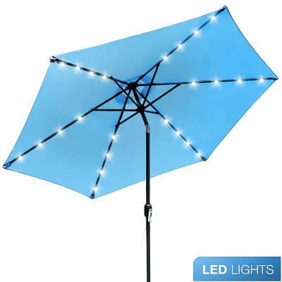 Sorbus LED Outdoor Umbrella, 10 ft Patio Umbrella LED Solar Power