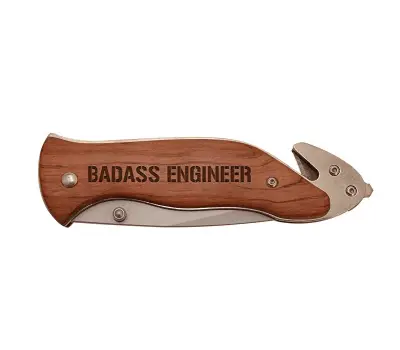 Engraved Folding Survival Knife