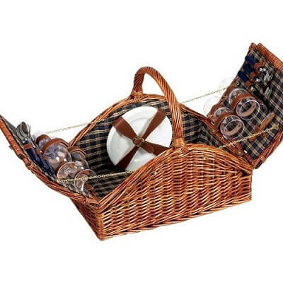 Household Essentials Woven Willow Picnic Basket