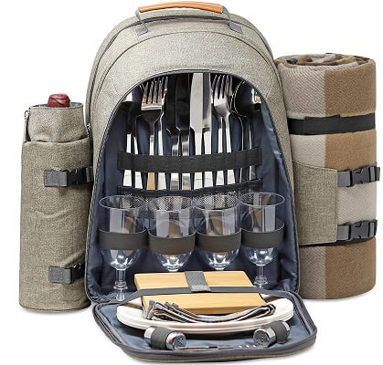 One Earth Home 4 Person Picnic Backpack