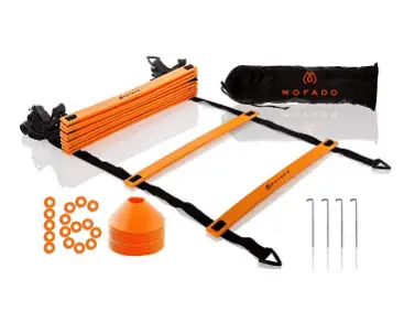 Mofado Premium Agility Ladder and Cones - 16 Field Cones - 12 Rung Speed Ladder