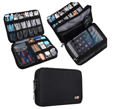 BUBM Travel Cable Organizer, Double Layer Electronic Accessories Organizer