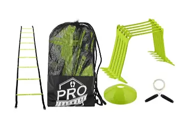 Pro Footwork Agility Ladder and Hurdle Training Set with Carry Bag