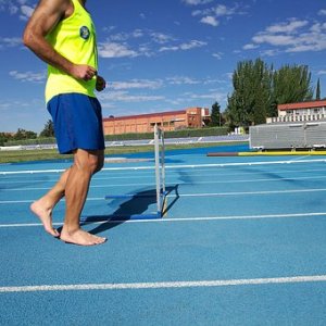 Barefoot Running on a track