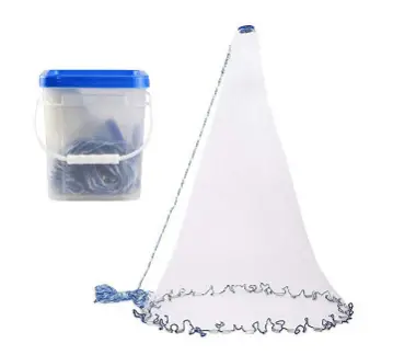 JSHANMEI Fishing Cast Net with Heavy Duty Sinker