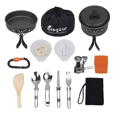 Bisgear 16 Pcs Camping Cookware