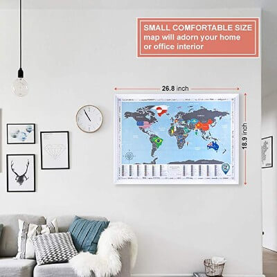 Discovery Map Scratch Off World Map Poster Flags
