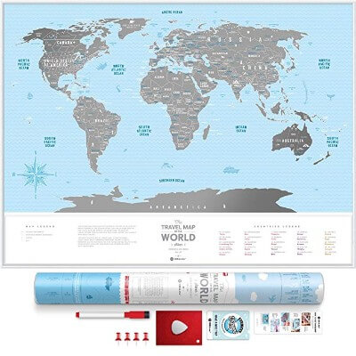 1DEA.me Deluxe Scratch Off World Map