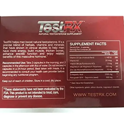TESTRX Natural Testosterone Supplement